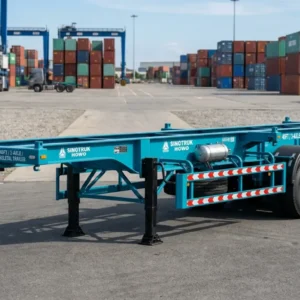 HOWO 40ft Skeleton Container Semi-Trailer 3-Axle Port Drayage Chassis Shandong TK