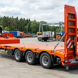 Shacman 60-Ton Lowbed Semi-Trailer 3-Axle Machinery Transport Shandong TK