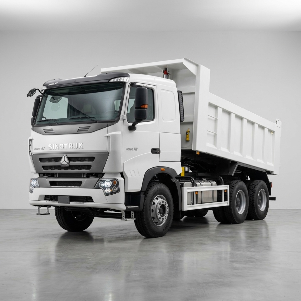 Sinotruk HOWO A7 6X4 dump truck 371HP with 10 wheels.