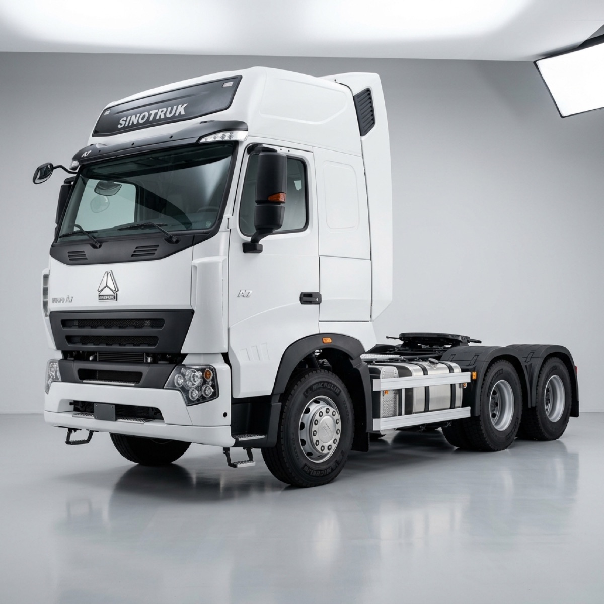 Sinotruk HOWO A7 6X4 tractor unit 420HP showing the distinct cabin and front grill design.