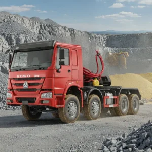 Sinotruk HOWO NX 8x4 tractor head, 12 wheels, red cab, fifth-wheel coupling