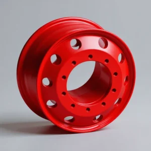 Tubeless steel truck wheel rim 19.5 × 7.50, red powder coat, for 9.5R19.5, 265/70R19.5, 285/70R19.5 tyres